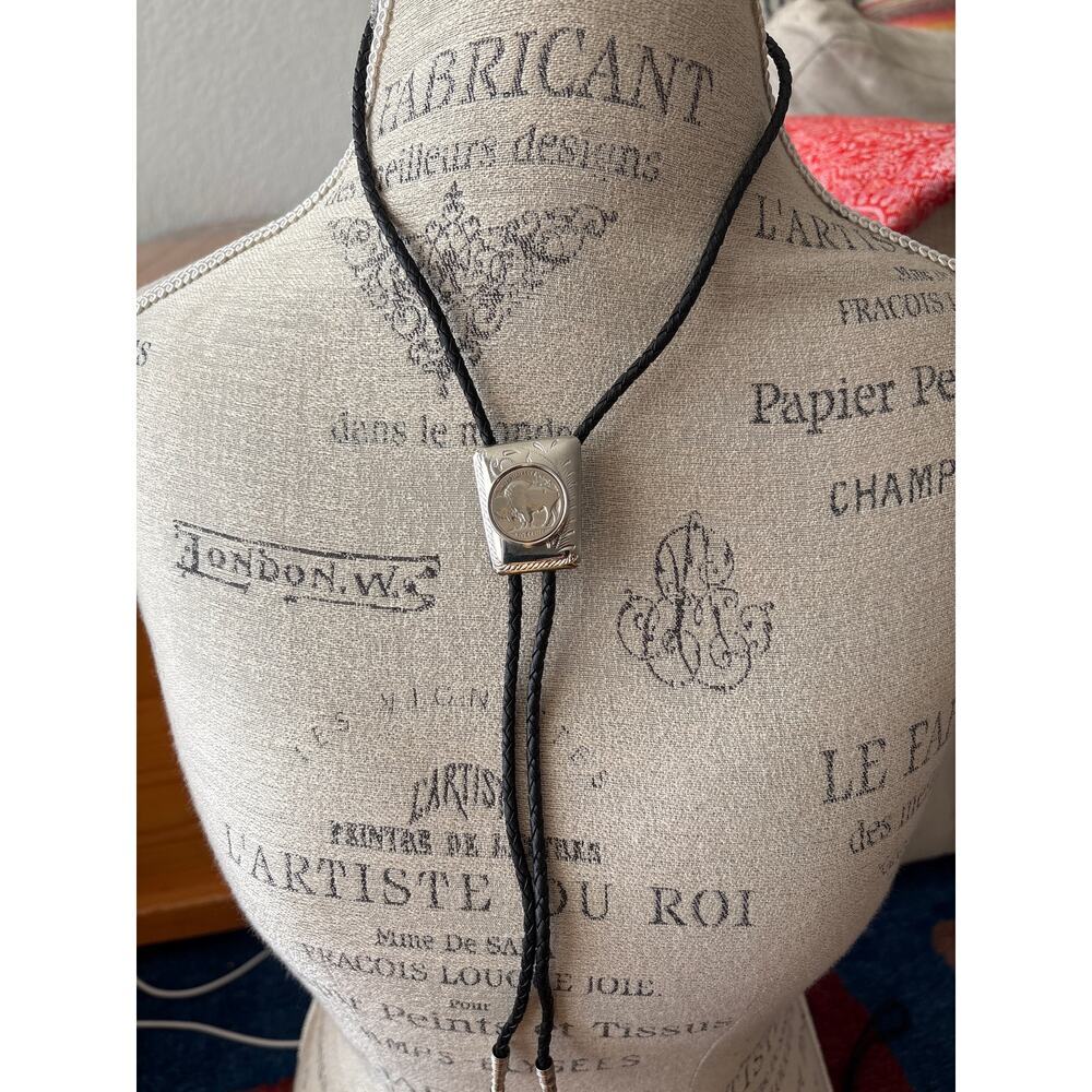 Vintage Buffalo Nickel Bolo Tie Western Cowboycore Festival